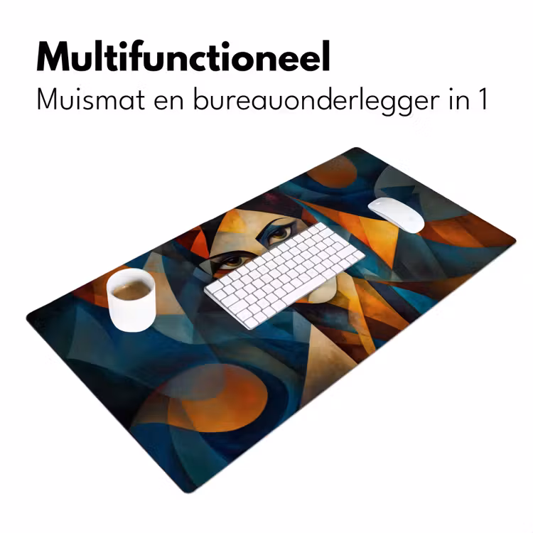 Portret - Abstract - Vormen Muismat XXL klein -sfeer4