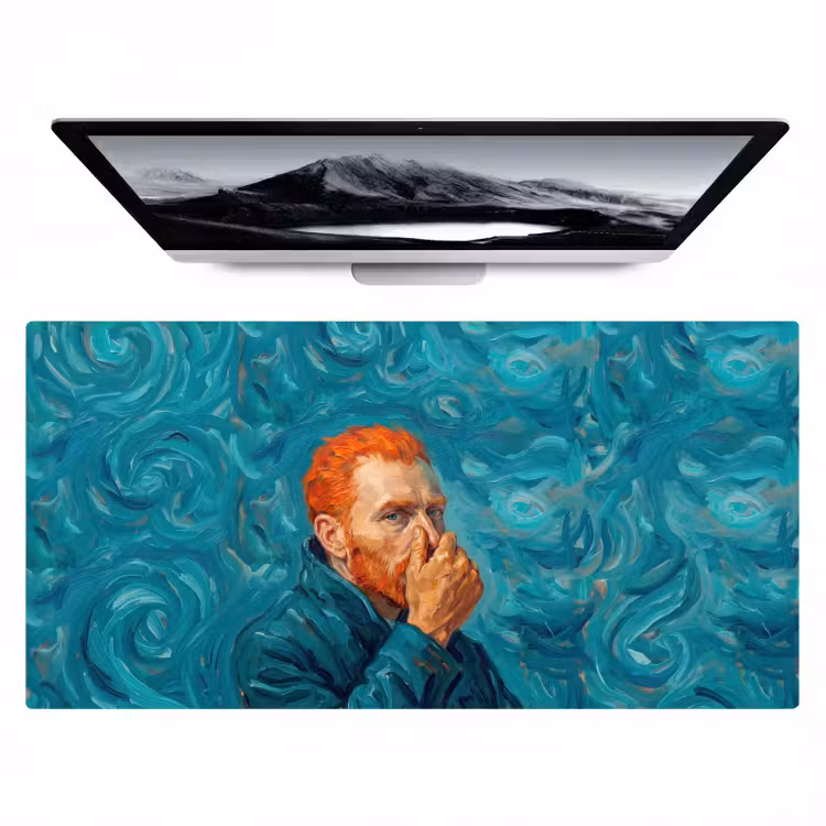 Portret - Klassiek - Blauw Muismat XXL klein -zzz3d