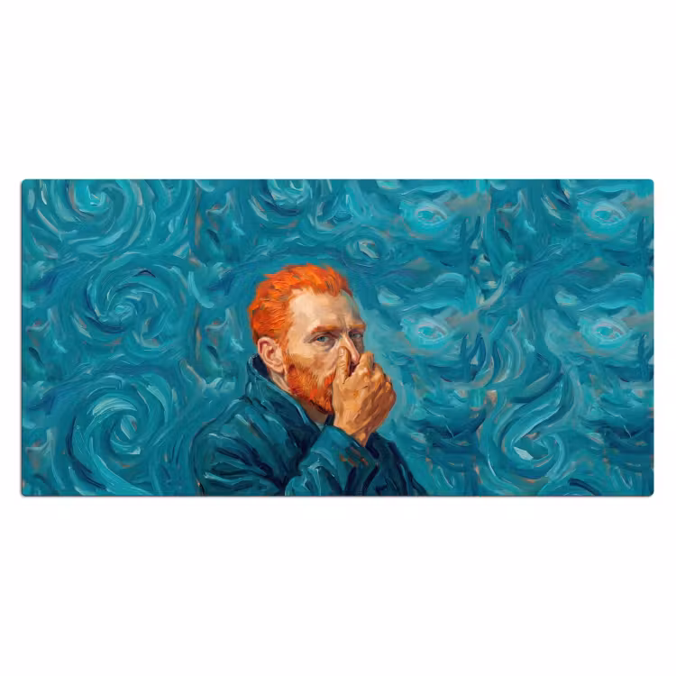 Portret - Klassiek - Blauw Muismat XXL klein -3d_leeg