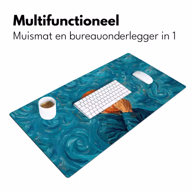 Portret - Klassiek - Blauw Muismat XXL klein -sfeer4