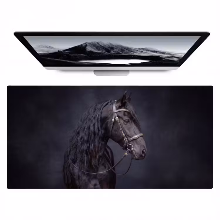 Portret - Paard - Donker Muismat XXL klein -zzz3d