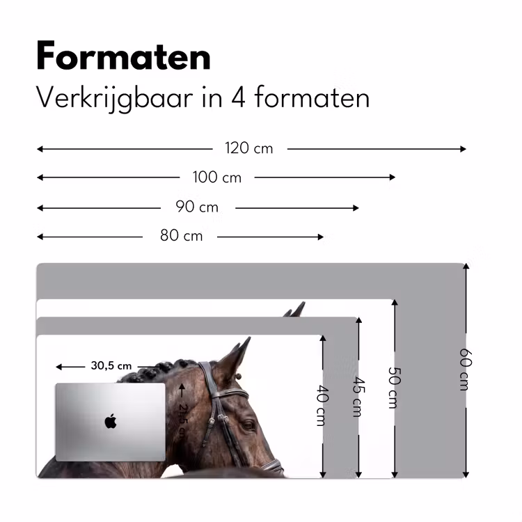 Portret - Paard - Elegant Muismat XXL klein -sfeer5