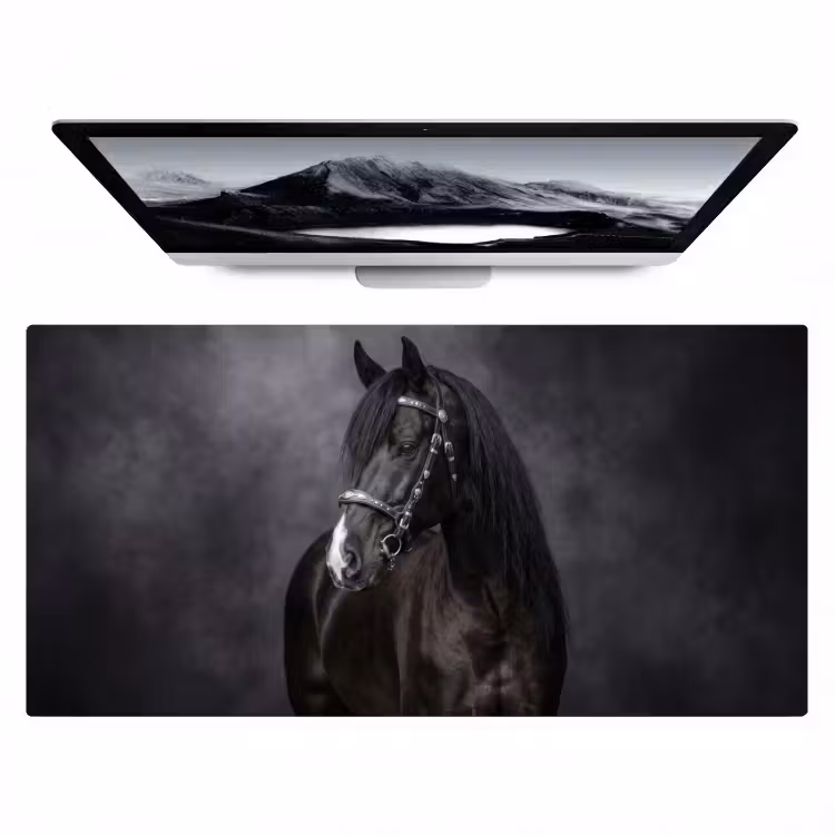 Portret - Paard - Zwart Muismat XXL klein -zzz3d