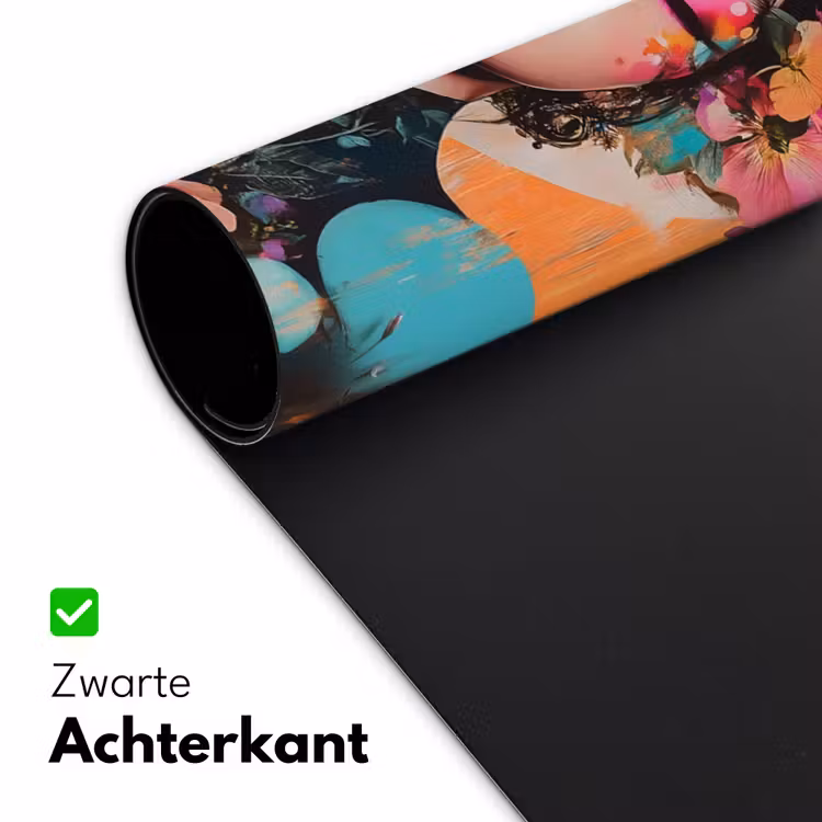 Portret - Vrouw - Abstract - Bloemen Muismat XXL klein -sfeer2