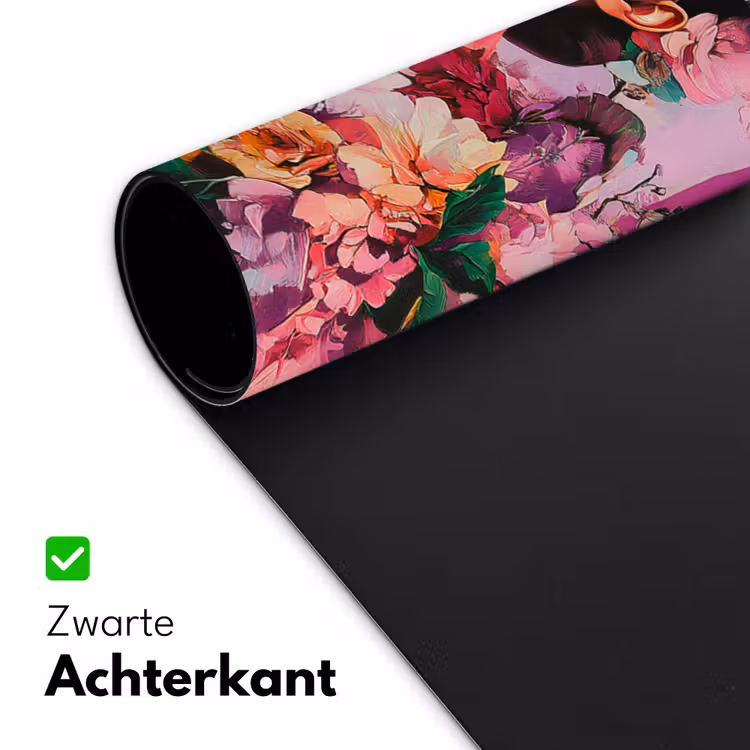 Portret - Vrouw - Abstract - Bloemen Muismat XXL klein -sfeer2