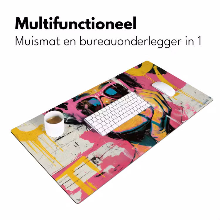 Portret - Vrouw - Abstract - Zonnebril Muismat XXL klein -sfeer4