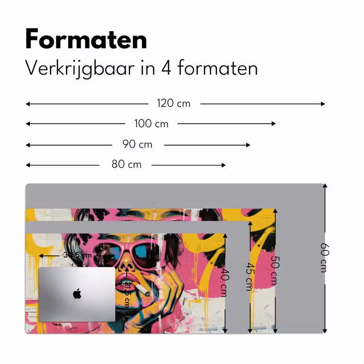 Portret - Vrouw - Abstract - Zonnebril Muismat XXL klein -sfeer5