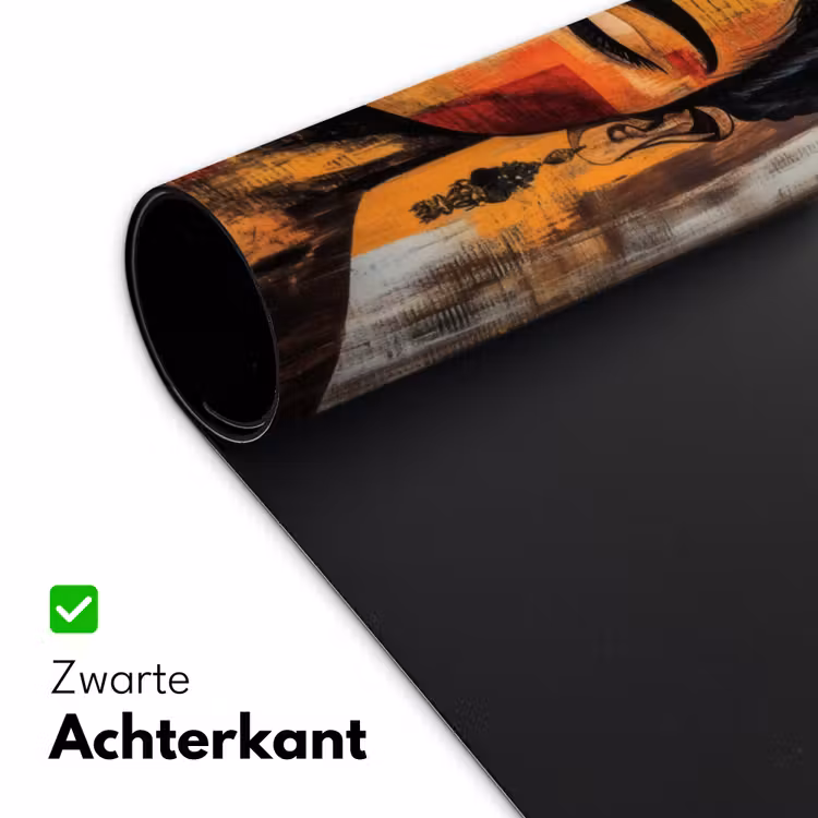 Portret - Vrouw - Bloemen Muismat XXL klein -sfeer2