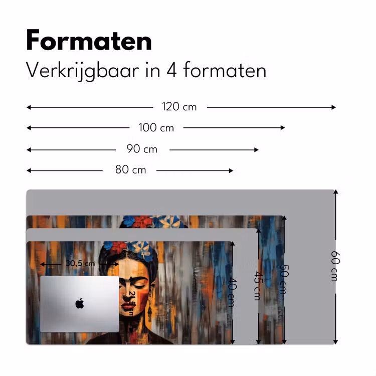 Portret - Vrouw - Bloemen Muismat XXL klein -sfeer5