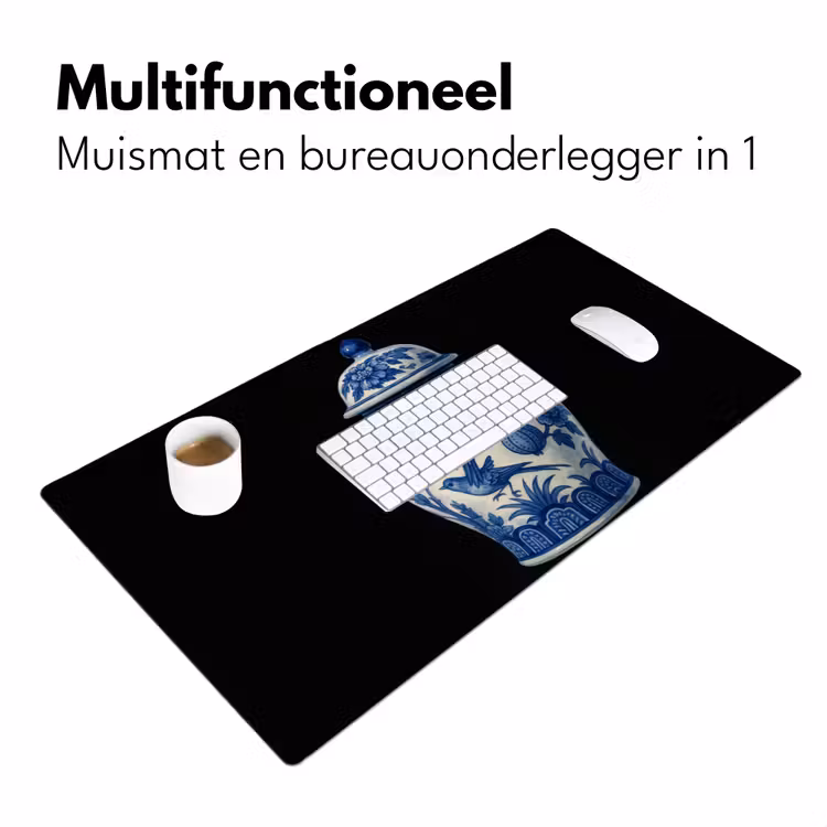 Pot - Delfts Blauw - Bloemen Muismat XXL klein -sfeer4