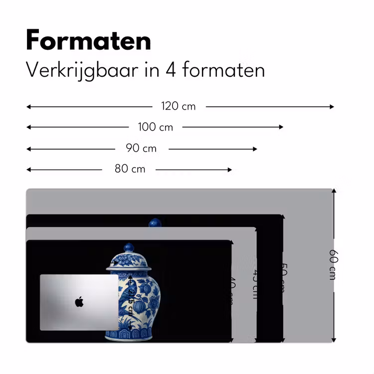 Pot - Delfts Blauw - Bloemen Muismat XXL klein -sfeer5