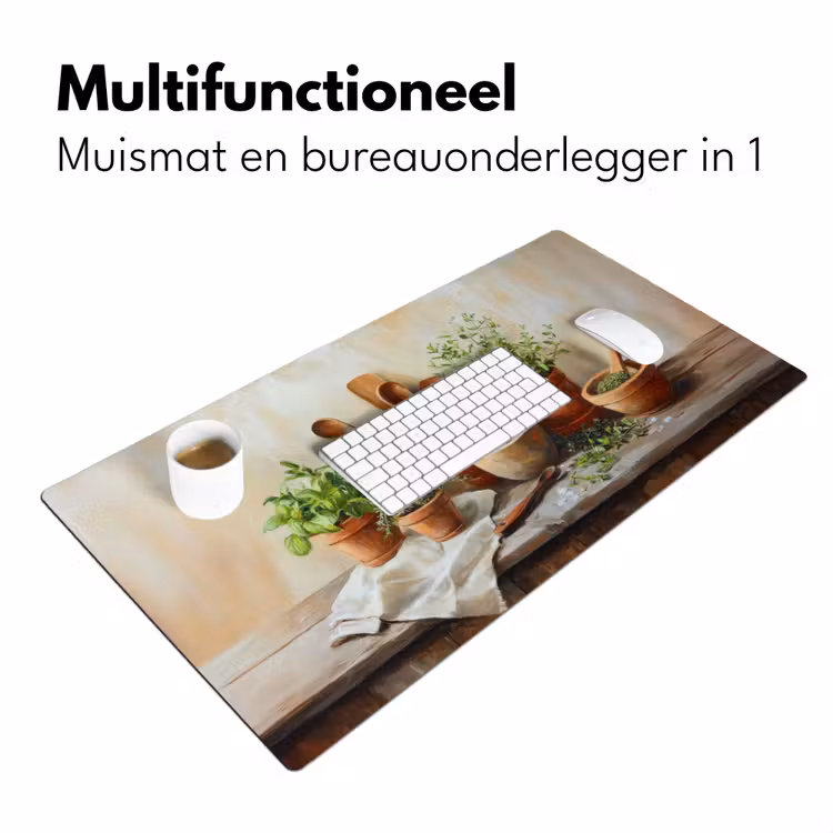Potten - Kruiden - Hout Muismat XXL klein -sfeer4