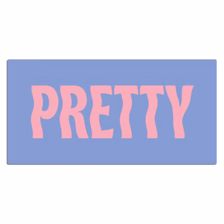 Pretty - Roze - Blauw - Golvend Muismat XXL klein -3d_leeg