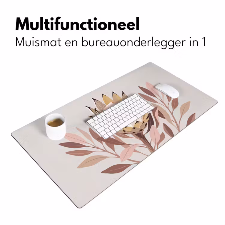 Protea - Bloem - Botanisch - Beige Muismat XXL klein -sfeer4
