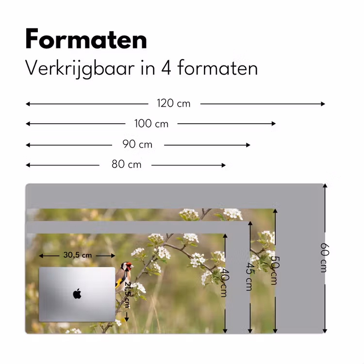 Putter - Bloesem - Lente - Natuur - Kleurrijk Muismat XXL klein -sfeer5