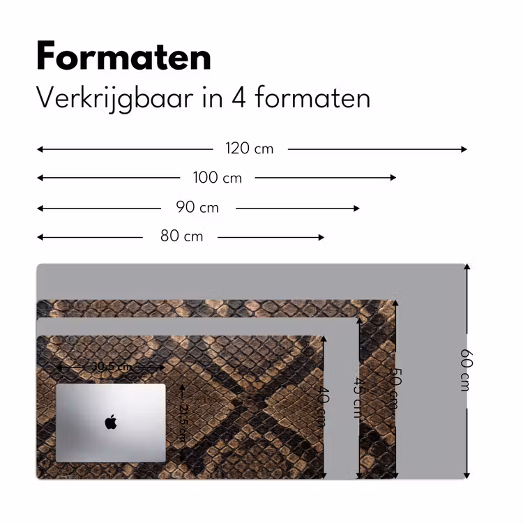 Python - Schubben - Brons Muismat XXL klein -sfeer5