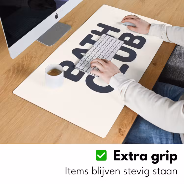 Quote - Grijs - Wit Muismat XXL klein -sfeer3