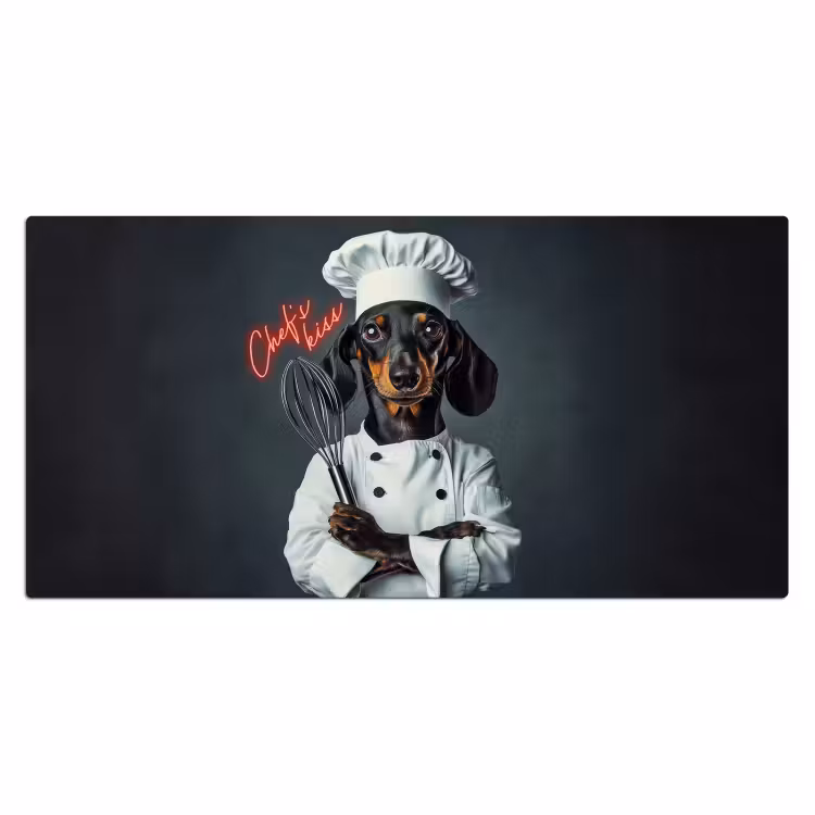 Quote - Neon - Hond - Kokskleding Muismat XXL klein -3d_leeg
