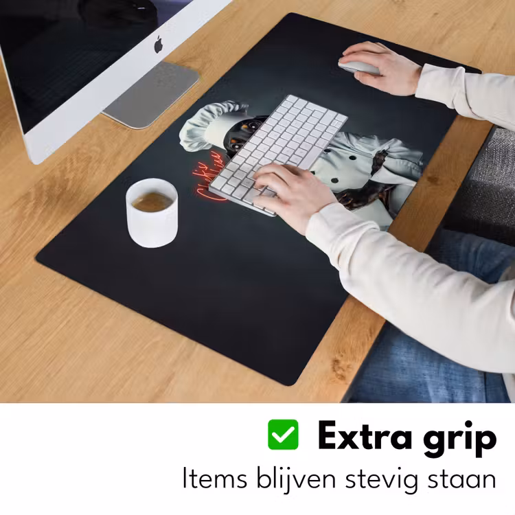 Quote - Neon - Hond - Kokskleding Muismat XXL klein -sfeer3