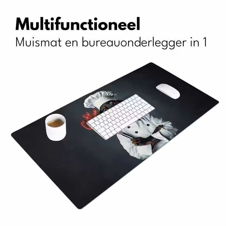 Quote - Neon - Hond - Kokskleding Muismat XXL klein -sfeer4
