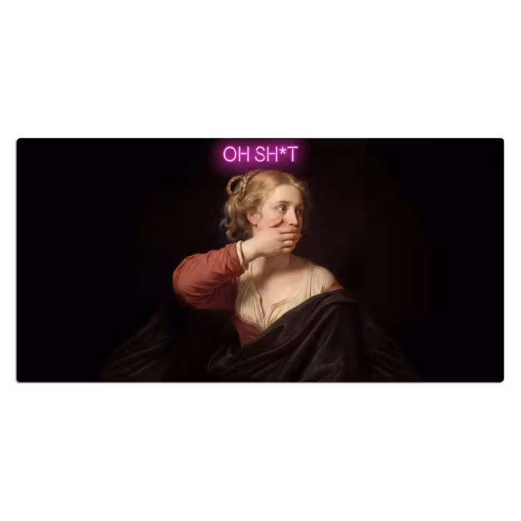 Quote - Neon - vrouw Muismat XXL klein -3d_leeg