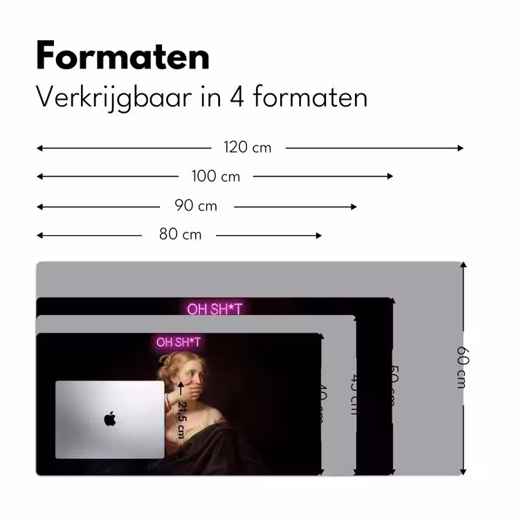 Quote - Neon - vrouw Muismat XXL klein -sfeer5