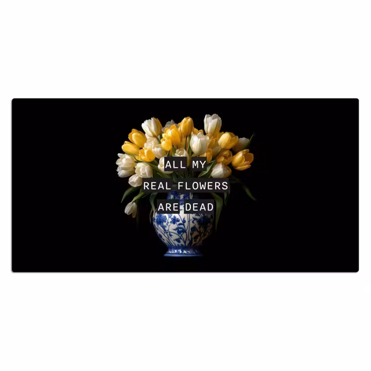 Quotes - Bloem - Tulp - Geel Muismat XXL klein -3d_leeg