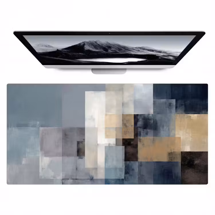 Rechthoeken - Abstract - Blauw Muismat XXL klein -zzz3d