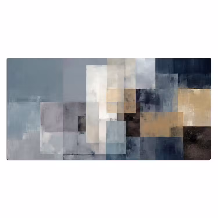 Rechthoeken - Abstract - Blauw Muismat XXL klein -3d_leeg