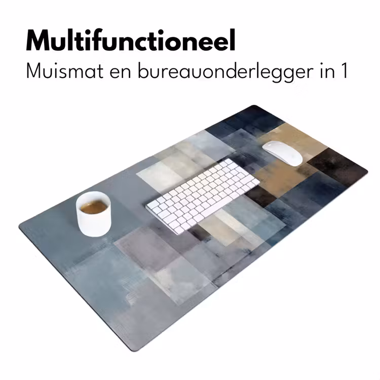 Rechthoeken - Abstract - Blauw Muismat XXL klein -sfeer4