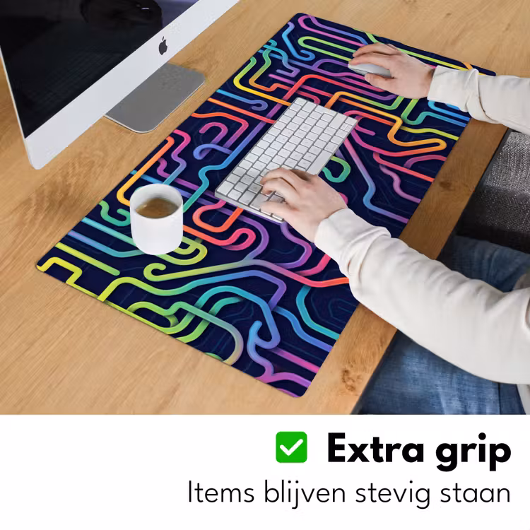 Retro - Abstract - Neon Muismat XXL klein -sfeer3