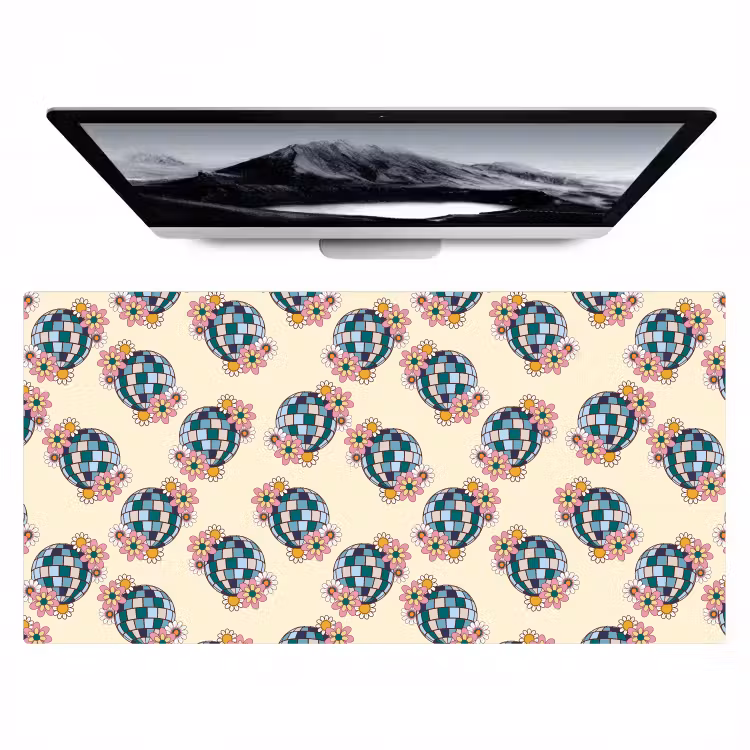 Retro - Disco - Bloemen - Discobal Muismat XXL klein 681 -zzz3d