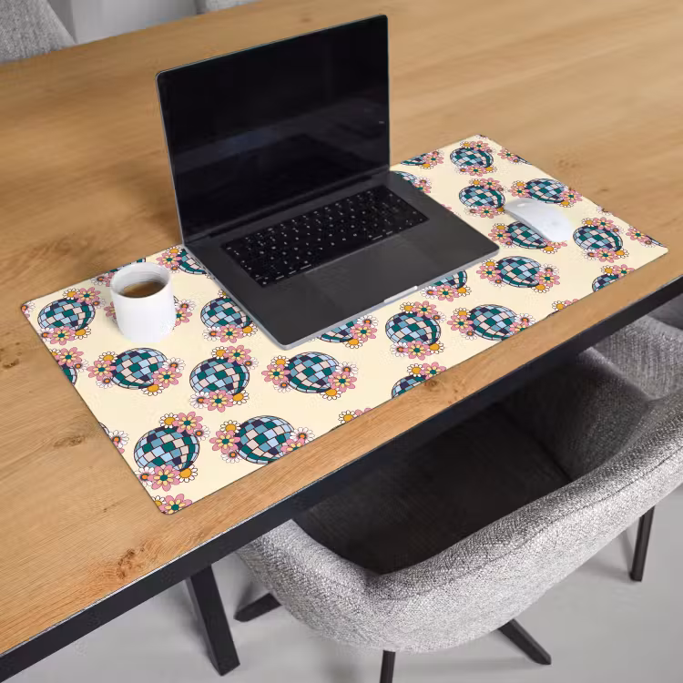 Retro - Disco - Bloemen - Discobal Muismat XXL klein 681 -sfeer1