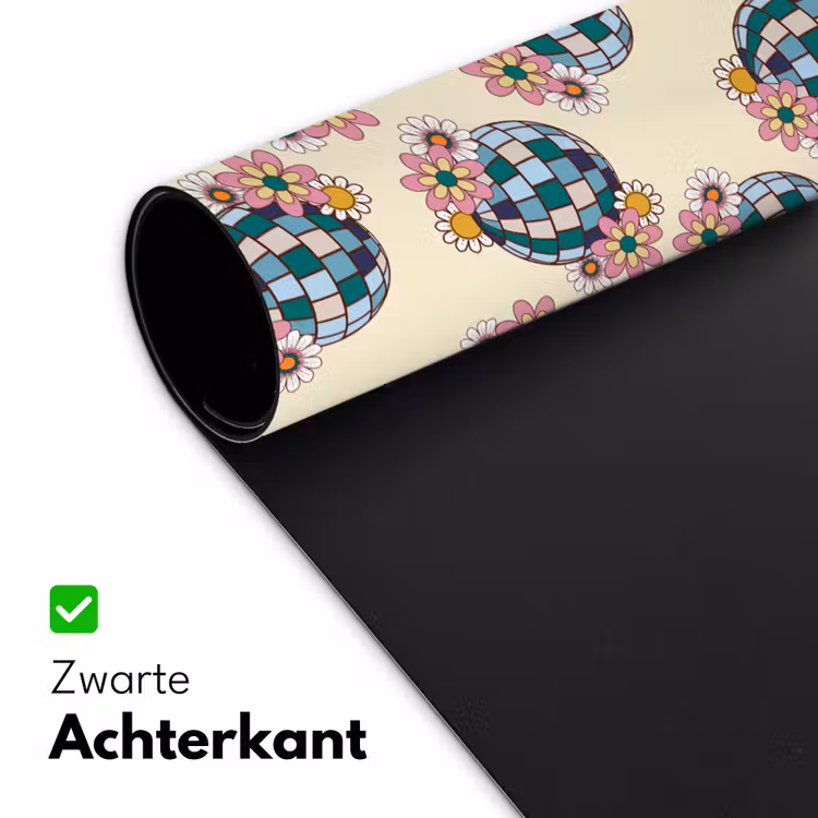 Retro - Disco - Bloemen - Discobal Muismat XXL klein 681 -sfeer2