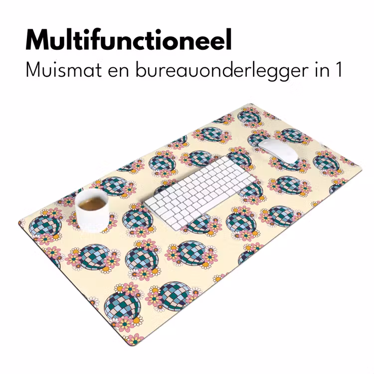 Retro - Disco - Bloemen - Discobal Muismat XXL klein 681 -sfeer4