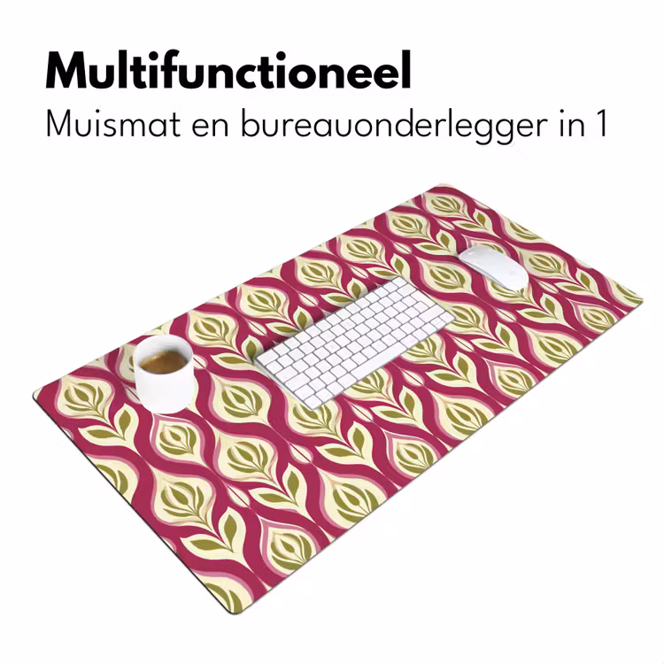 Retro - Floraal - Paars Muismat XXL klein 681 -sfeer4