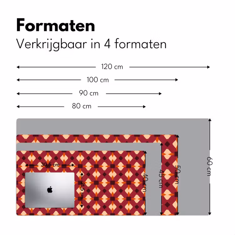 Retro - Patroon - Kleurrijk Muismat XXL klein 681 -sfeer5