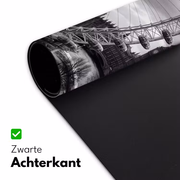 Reuzenrad - Klokkentoren - Architectuur - Zwart-wit - Stad Muismat XXL klein -sfeer2