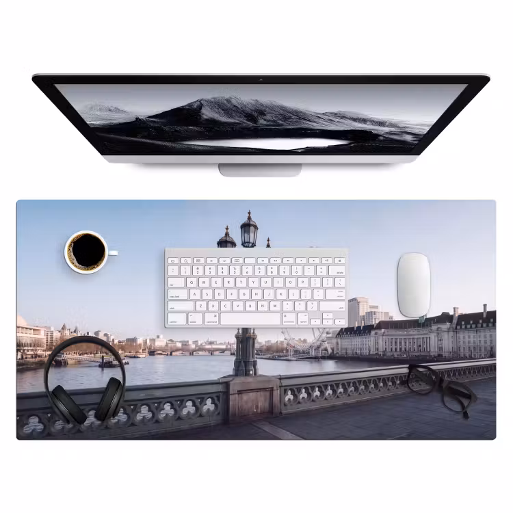 Reuzenrad - Londen - Stad - Architectuur - Brug Muismat XXL klein -3d
