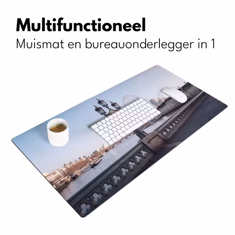 Reuzenrad - Londen - Stad - Architectuur - Brug Muismat XXL klein -sfeer4