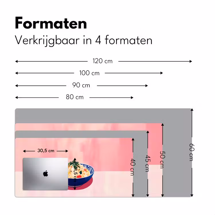Rijst - Illustratie - Kom - Groente Muismat XXL klein -sfeer5