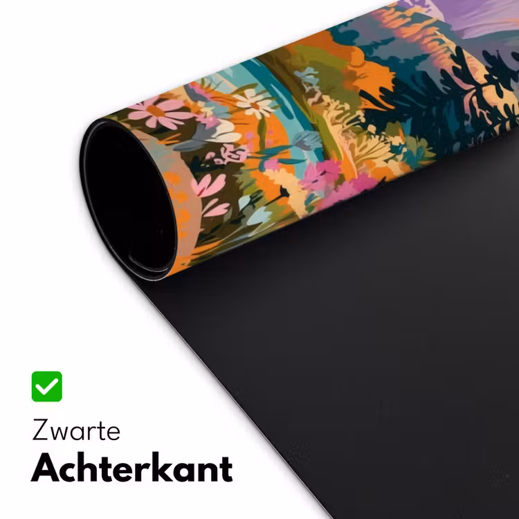 Rivier - Vallei vol bloemen - Levendig Muismat XXL klein -sfeer2