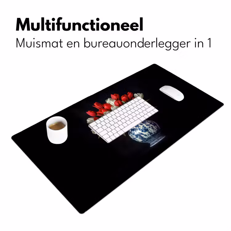 Rode - Bloemen - Tulpen - Vaas Muismat XXL klein -sfeer4