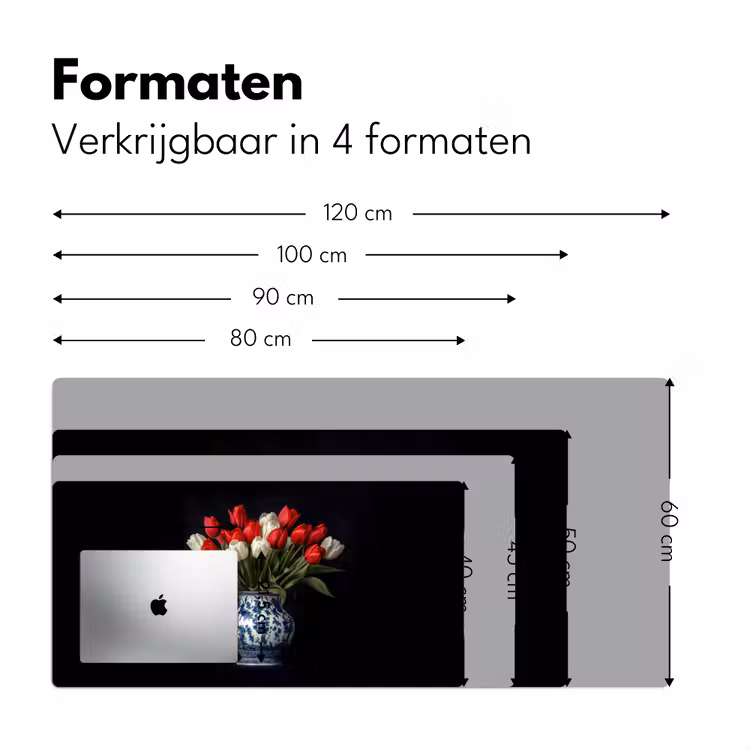 Rode - Bloemen - Tulpen - Vaas Muismat XXL klein -sfeer5