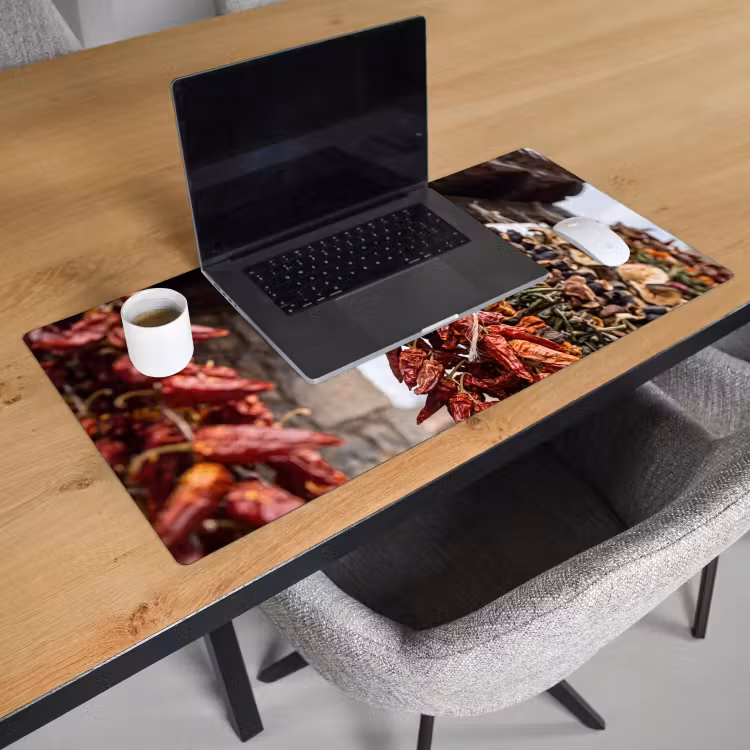 Bureau onderlegger - Rode pepers - Eten - Rode pepers - Eten Muismat XXL klein