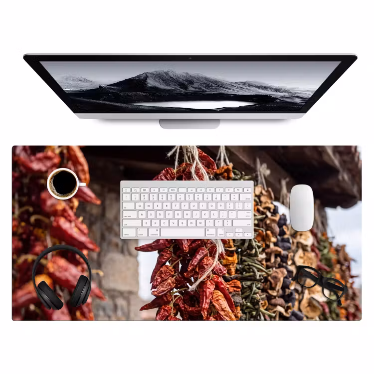 Bureau onderlegger - Rode pepers - Eten - Rode pepers - Eten Muismat XXL klein