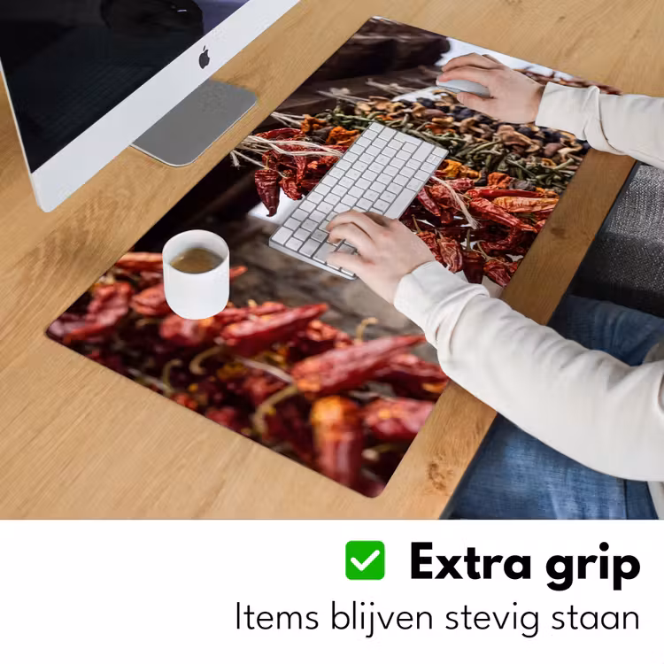Bureau onderlegger - Rode pepers - Eten - Rode pepers - Eten Muismat XXL klein