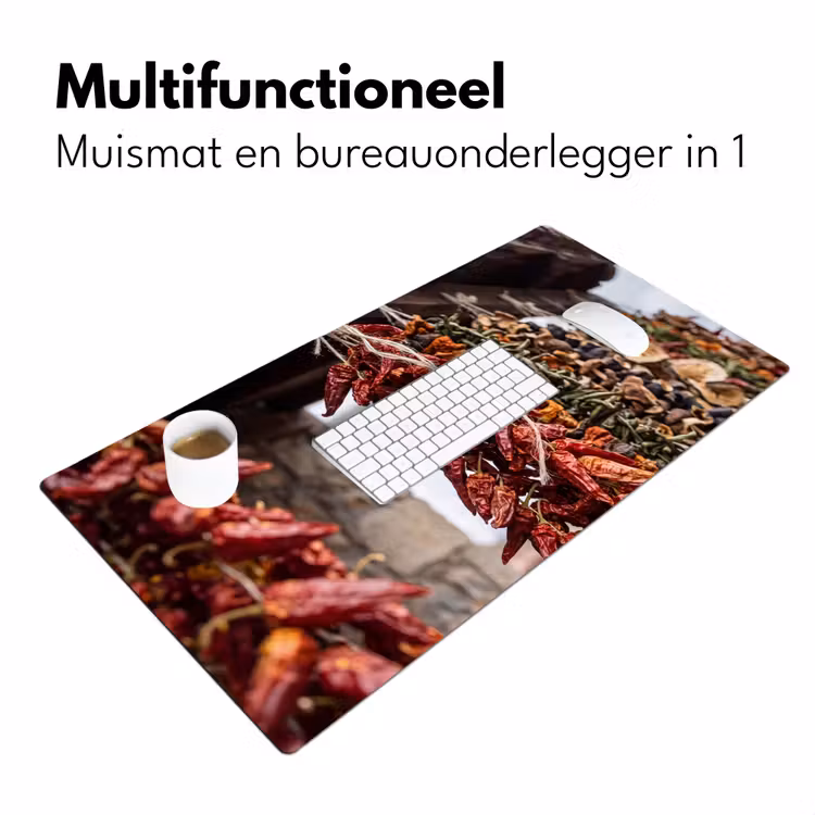 Bureau onderlegger - Rode pepers - Eten - Rode pepers - Eten Muismat XXL klein