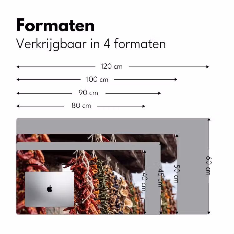 Bureau onderlegger - Rode pepers - Eten - Rode pepers - Eten Muismat XXL klein