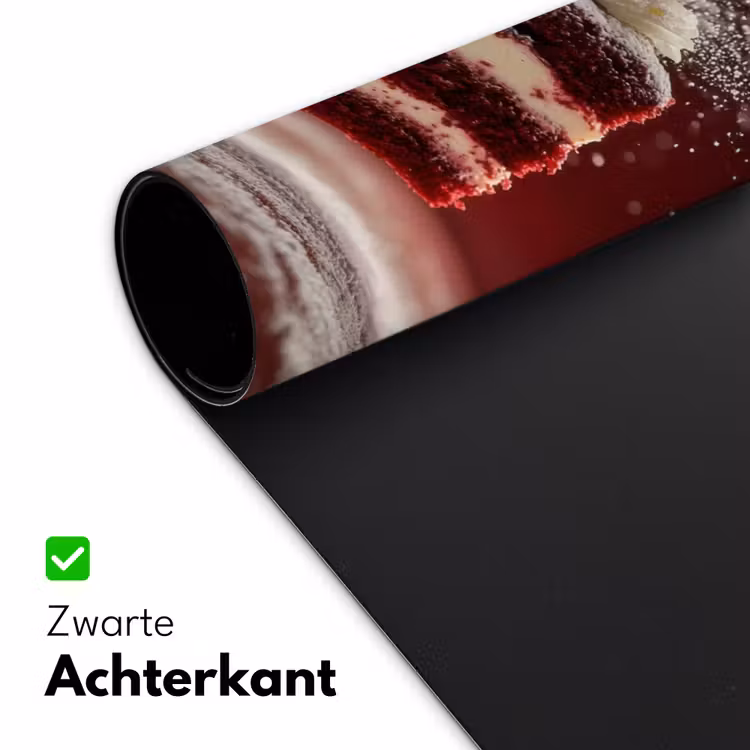 Rode - Velvet - Taart - Eten Muismat XXL klein -sfeer2